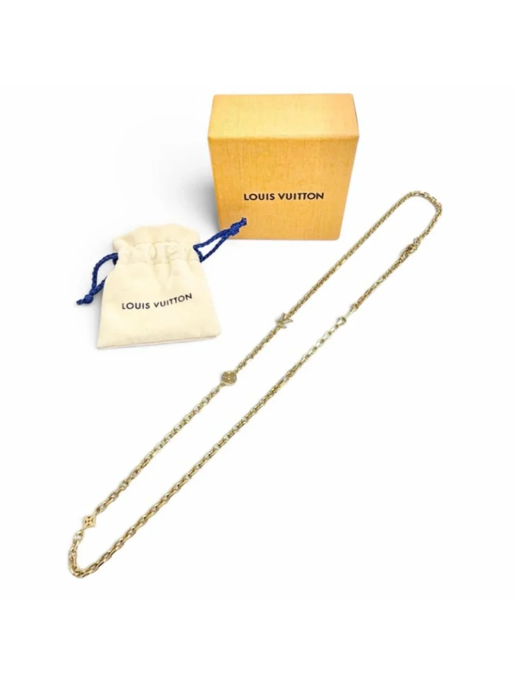 Louis Vuitton Chain LV Yours Monogram Flower Necklace Gold